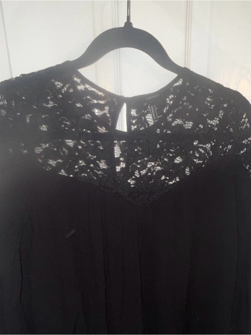 Forever 21 Black Lace Overlay Top